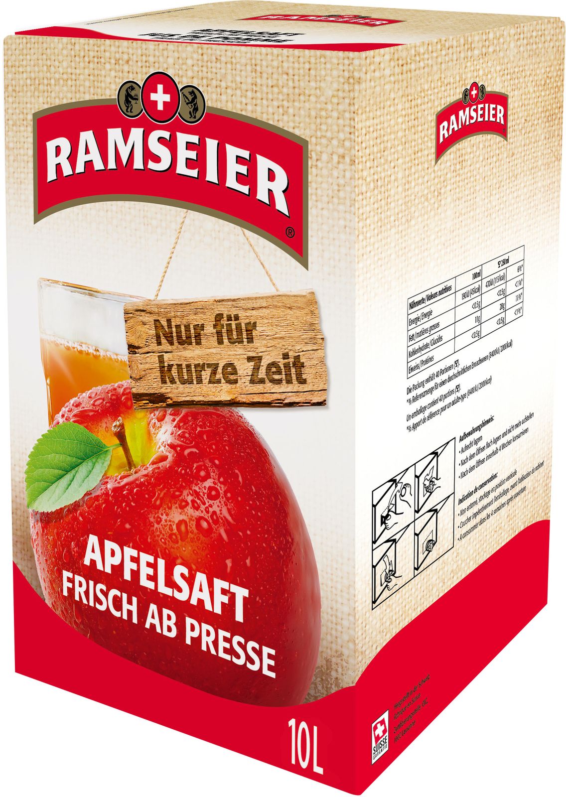 Ramseier Drink Pomme 10L Bib  **
Postmix