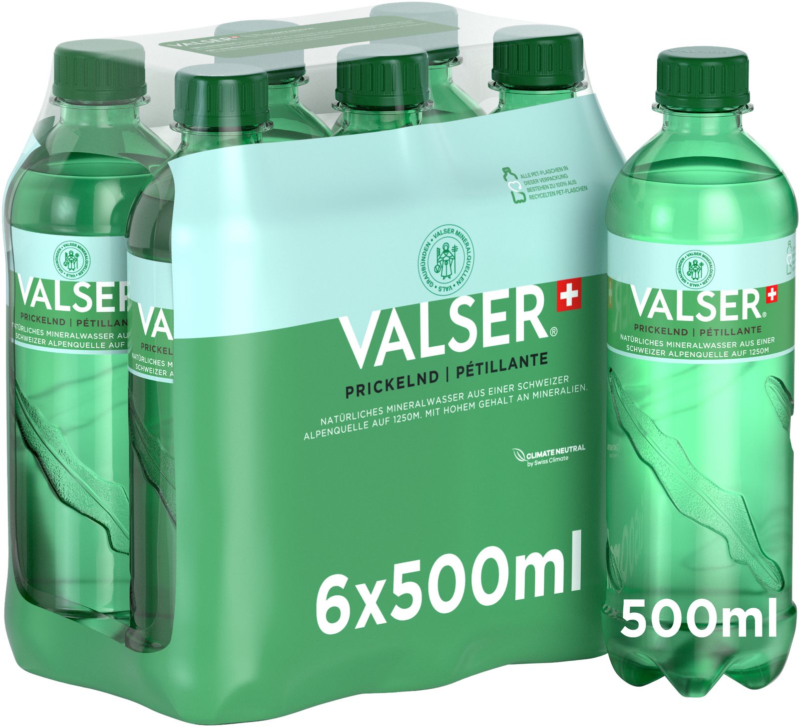 Valser Prickelnd/Pétillante Pet  **
4 x 6-pack