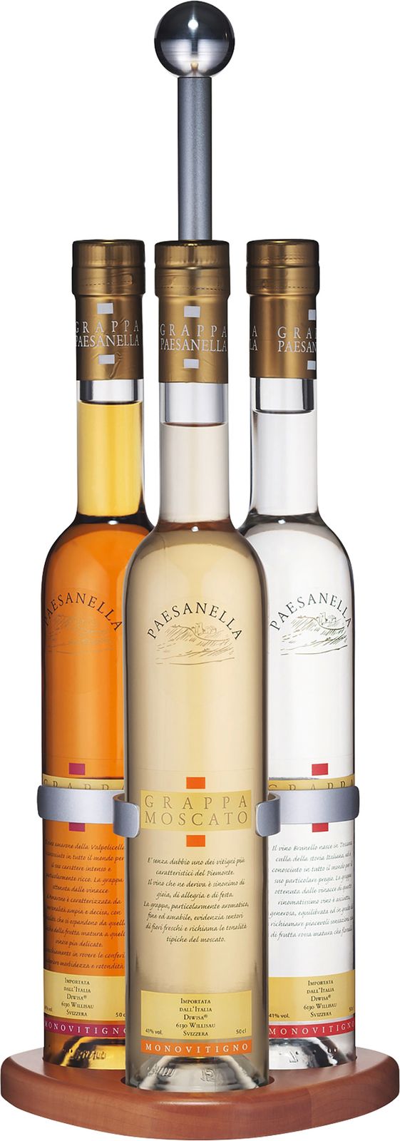 Support Vide Pour 3 Bout. Grappa 50 cl.  **
Paesanella