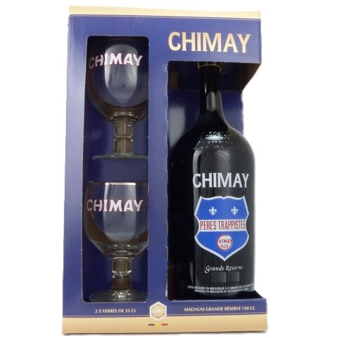 Chimay bleue Grande Réserve Coffret VP
1 bouteille de 150cl + 2 verres