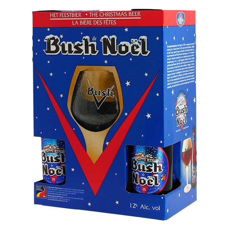 Bush de Noël coffret
Belgique 4 bt 33cl + 1 verre