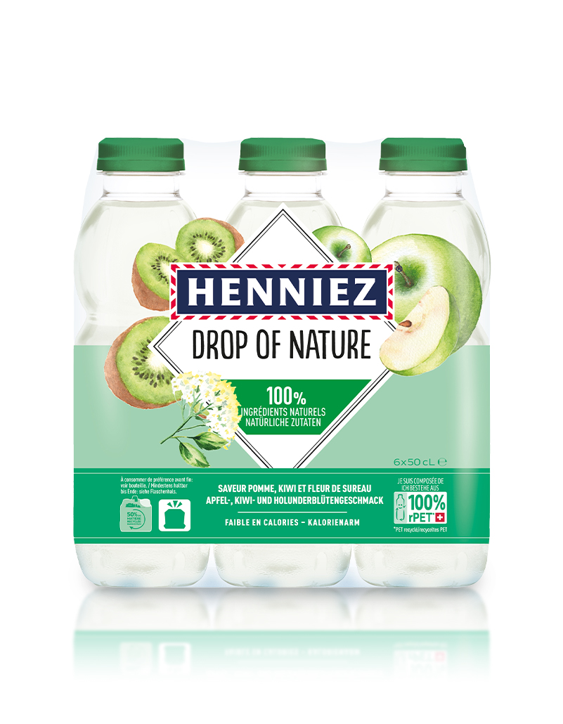 Henniez drop of nature pomme-kiwi-sureau  **
4 x 6-pack pet