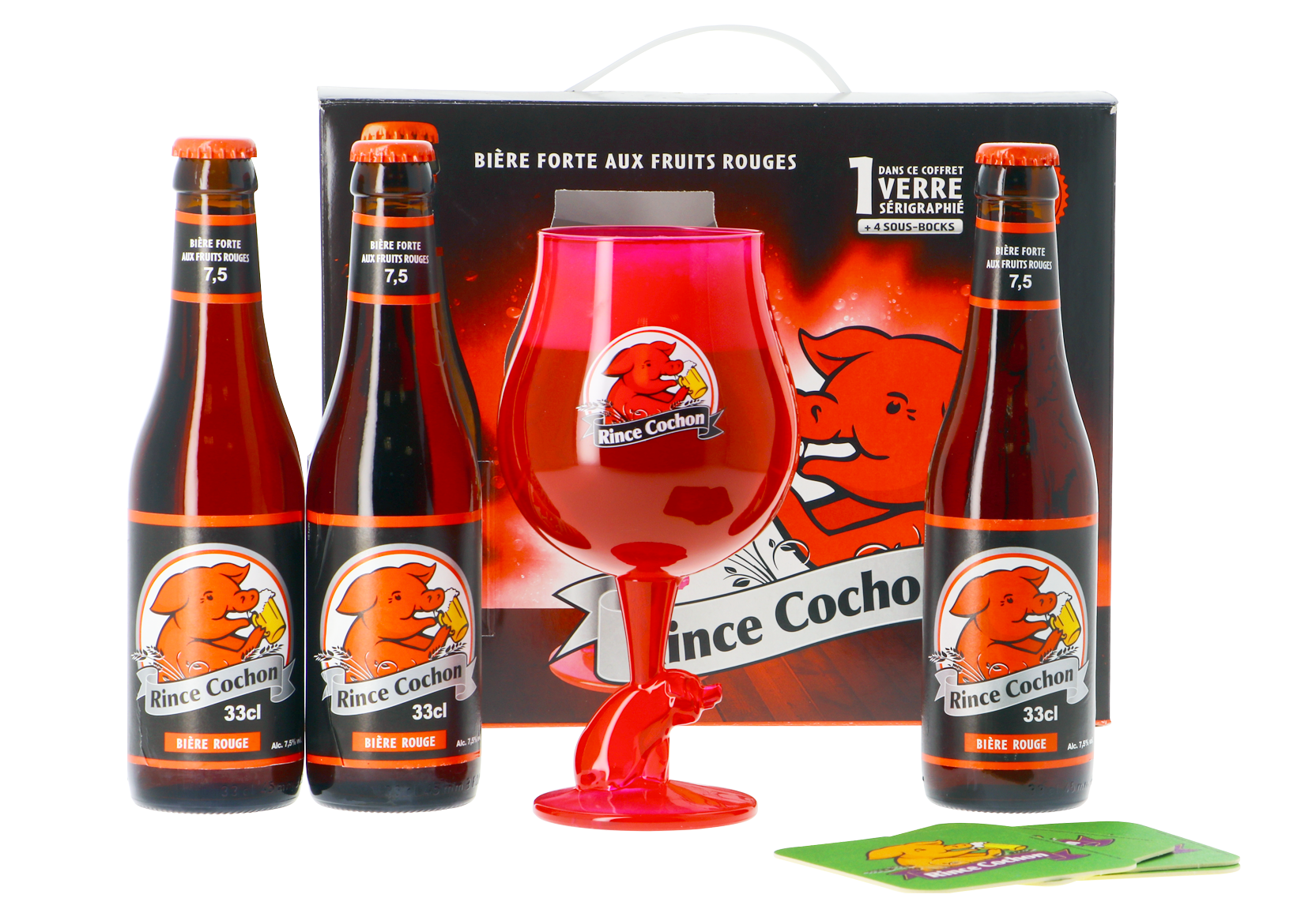 Rince cochon rouge Coffret VC
3 bouteilles 33cl + 1 verre