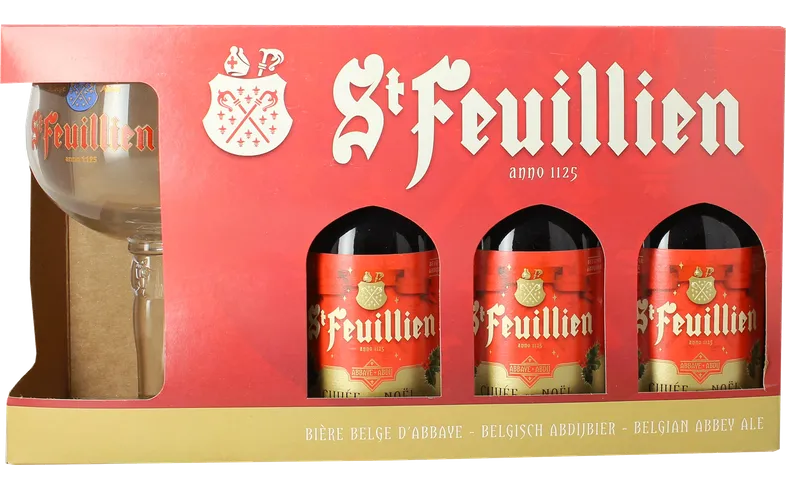 St-Feuillien de Noël Coffret VC
Belgique 3 bt 33cl + 1 verre