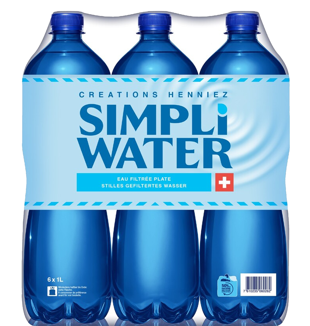 Simpli Water natural Pet bouchon bleu **6-pack