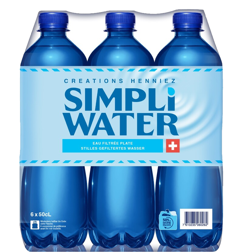 Simpli Water natural Pet bouchon bleu **4 x 6-pack